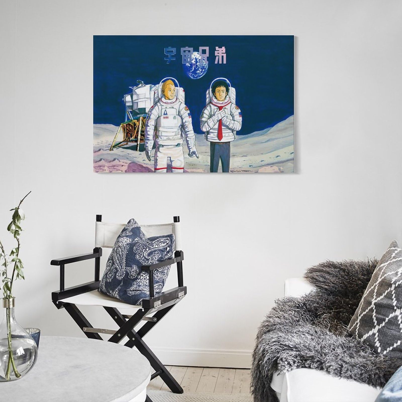 絵画　宇宙　海　イラスト　キャンバス Amazon.co.jp: 宇宙兄弟 アートポスター 印刷 ポスター キャンバス